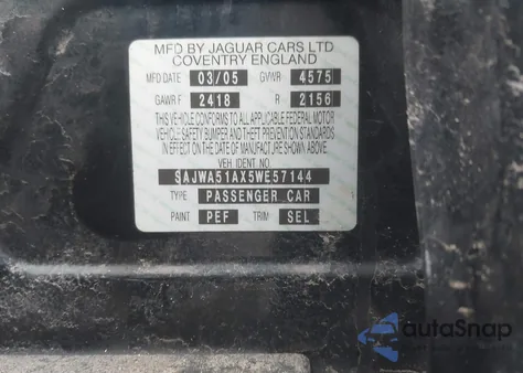 2005 Jaguar X-Type 3.0 z USA, uszkodzony, nr VIN SAJWA51AX5WE57144